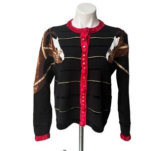 Vintage 80’s Berek Button Down Equestrian Horse Cardigan, Sz M